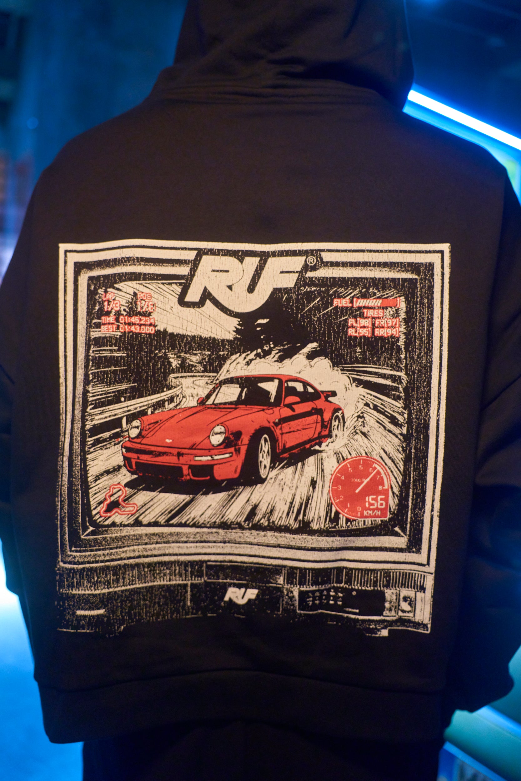 RUF X Gran Turismo Cropped Hoodie - Black